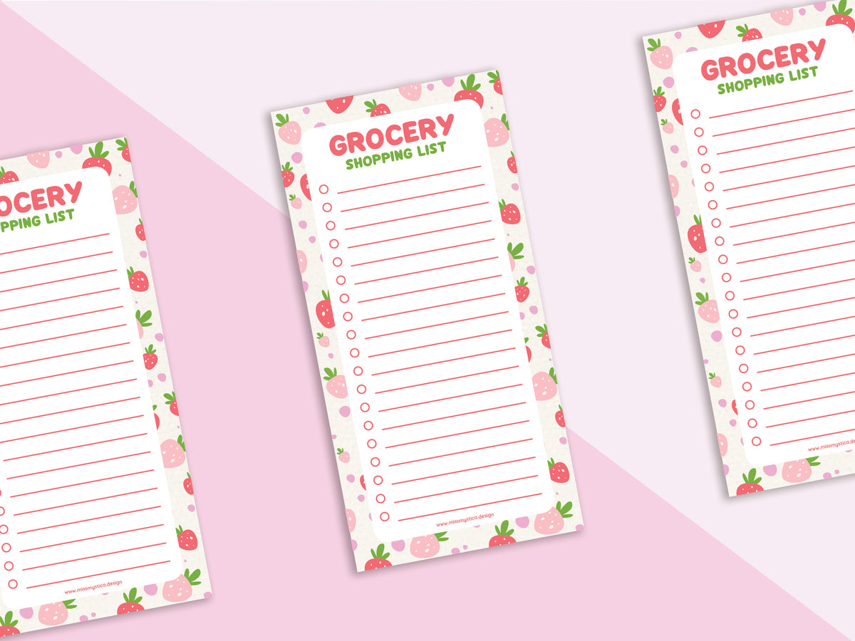 Strawberry Sweetness Shopping List | Notepad