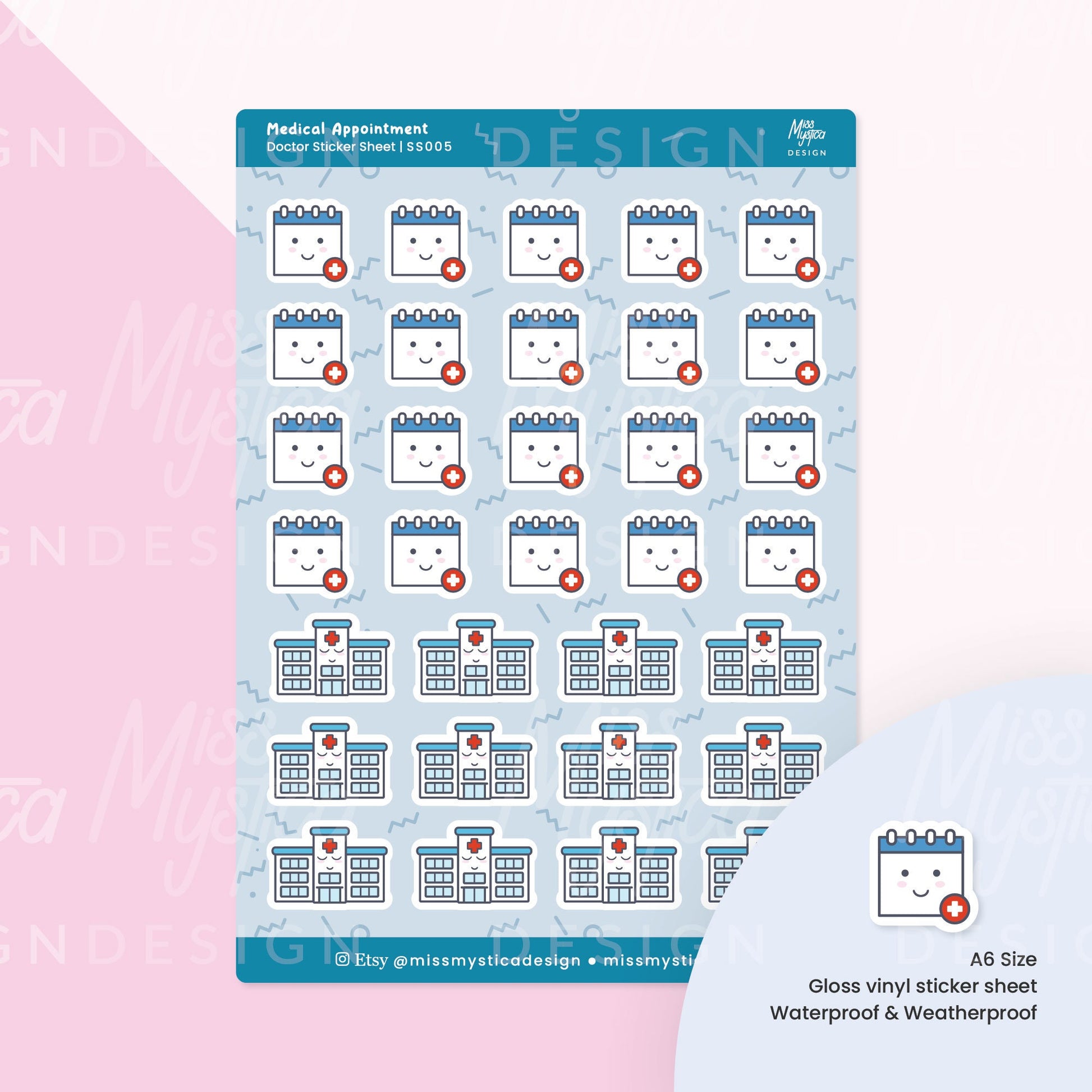 Medical Appointment Sticker Sheet | For Planners Bullet Journal Notebook or Scrapbook