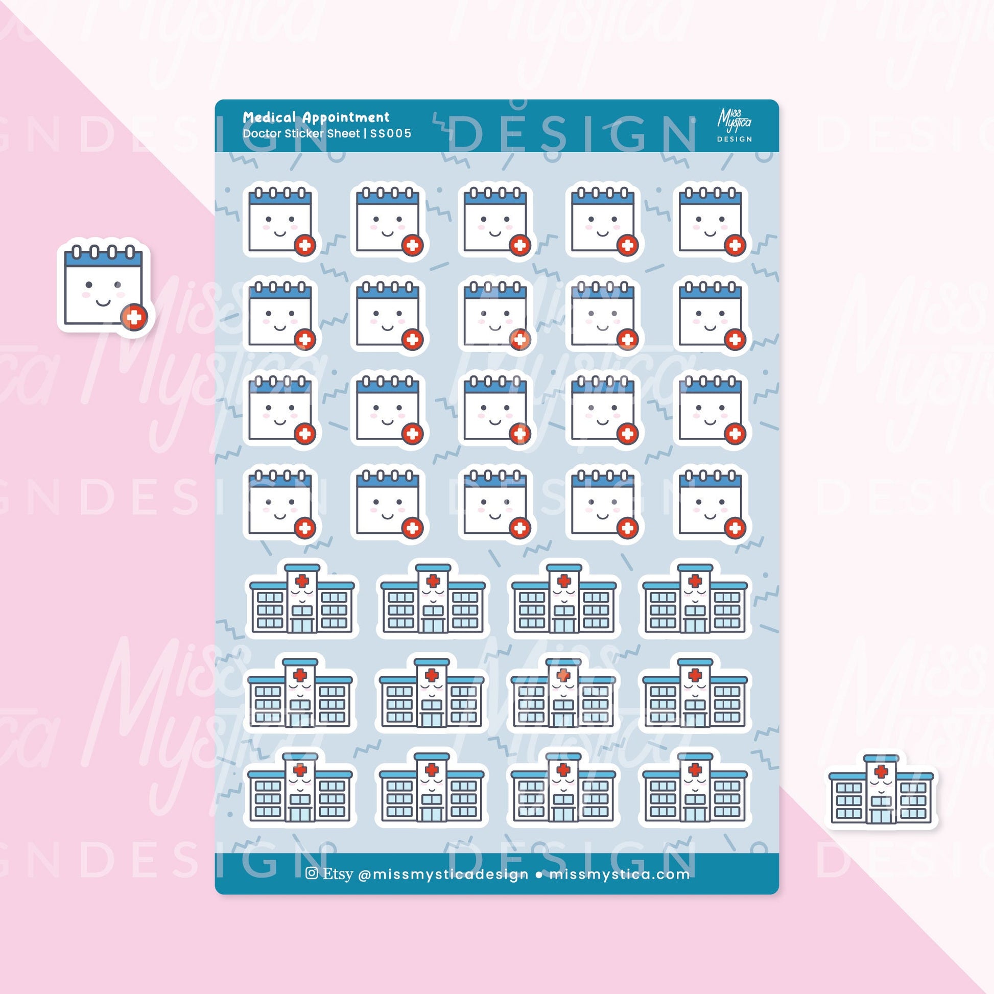 Medical Appointment Sticker Sheet | For Planners Bullet Journal Notebook or Scrapbook