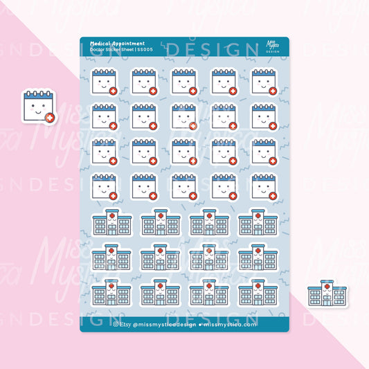 Medical Appointment Sticker Sheet | For Planners Bullet Journal Notebook or Scrapbook