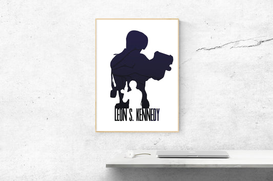 Resident Evil 1-Resident Evil 4 Leon Scott Kennedy Art Print | Past and Present Game Art