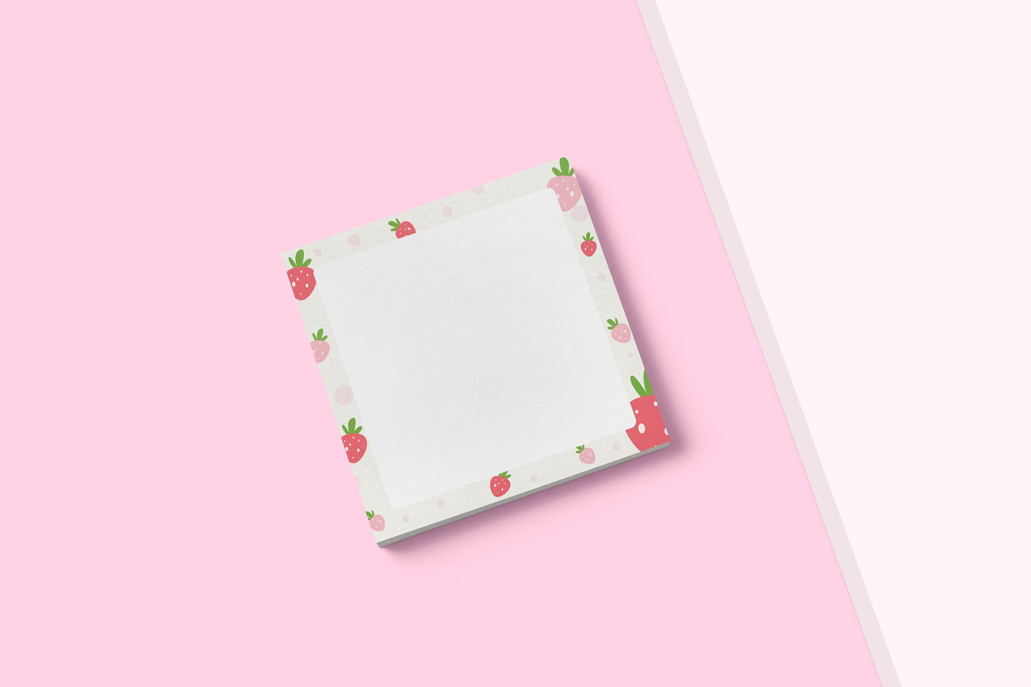 Sweet Strawberry Sticky Notes - Adorable Fruit Notepad for Quick Reminders - Eco-Friendly Stationery Gift