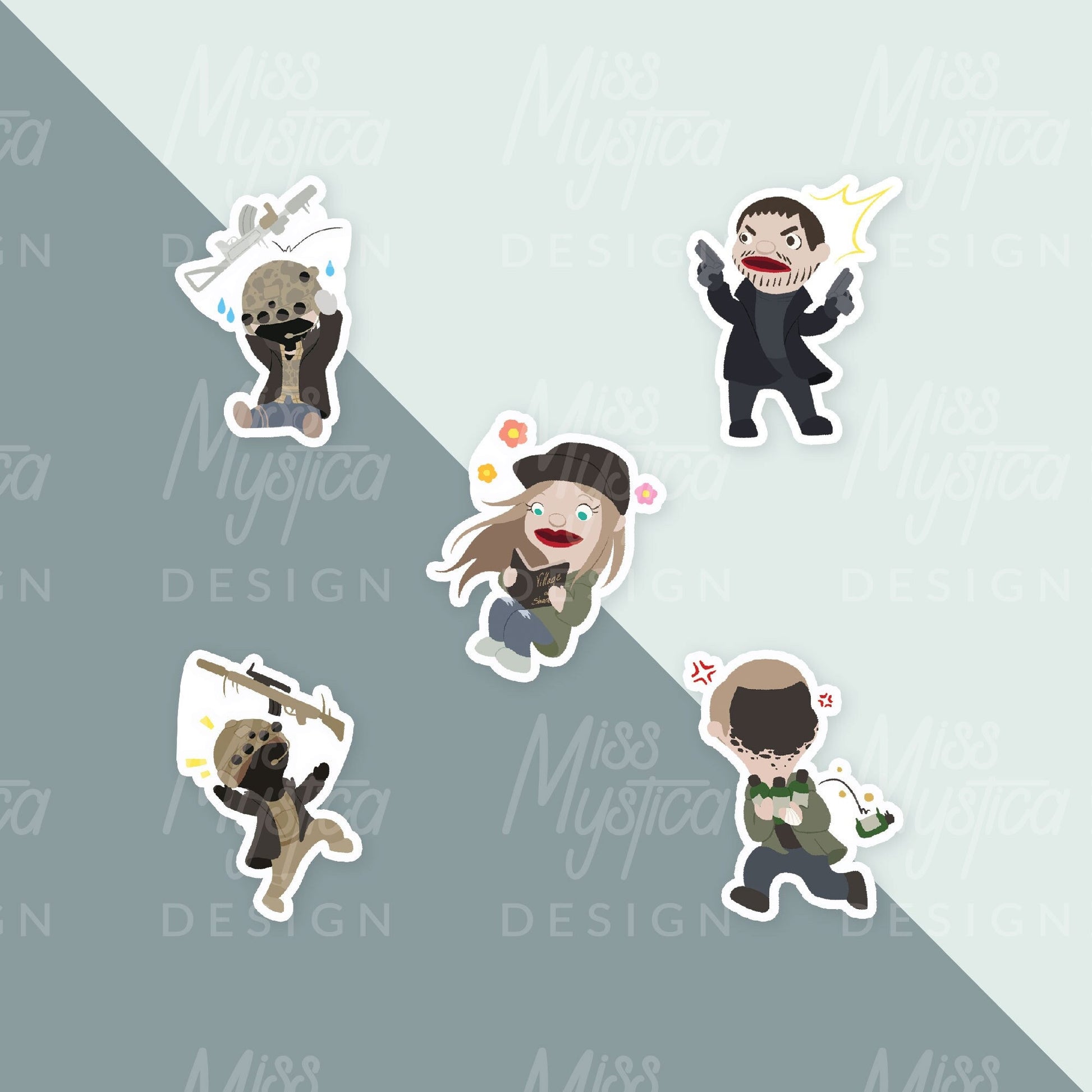 Resident Evil 8 Village Puppet style Sticker | Chris Redfield, Ethan, Rose, Canine, Umber eyes