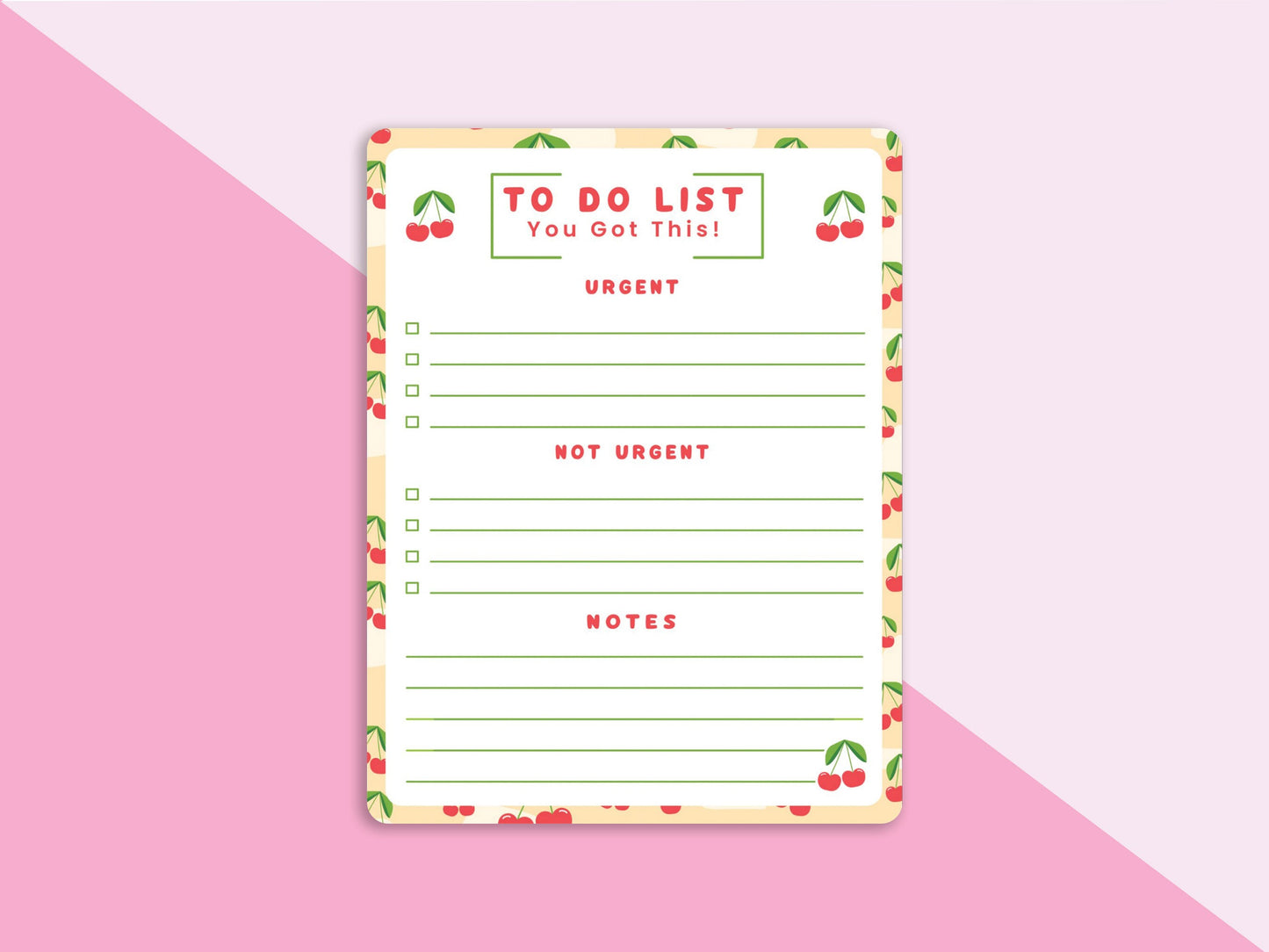 Cherry Sweetness Notepad | Memopad | 50 Sheets