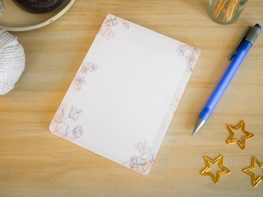 Delicate Flower Memo Notepad | Memopad | 50 Sheets