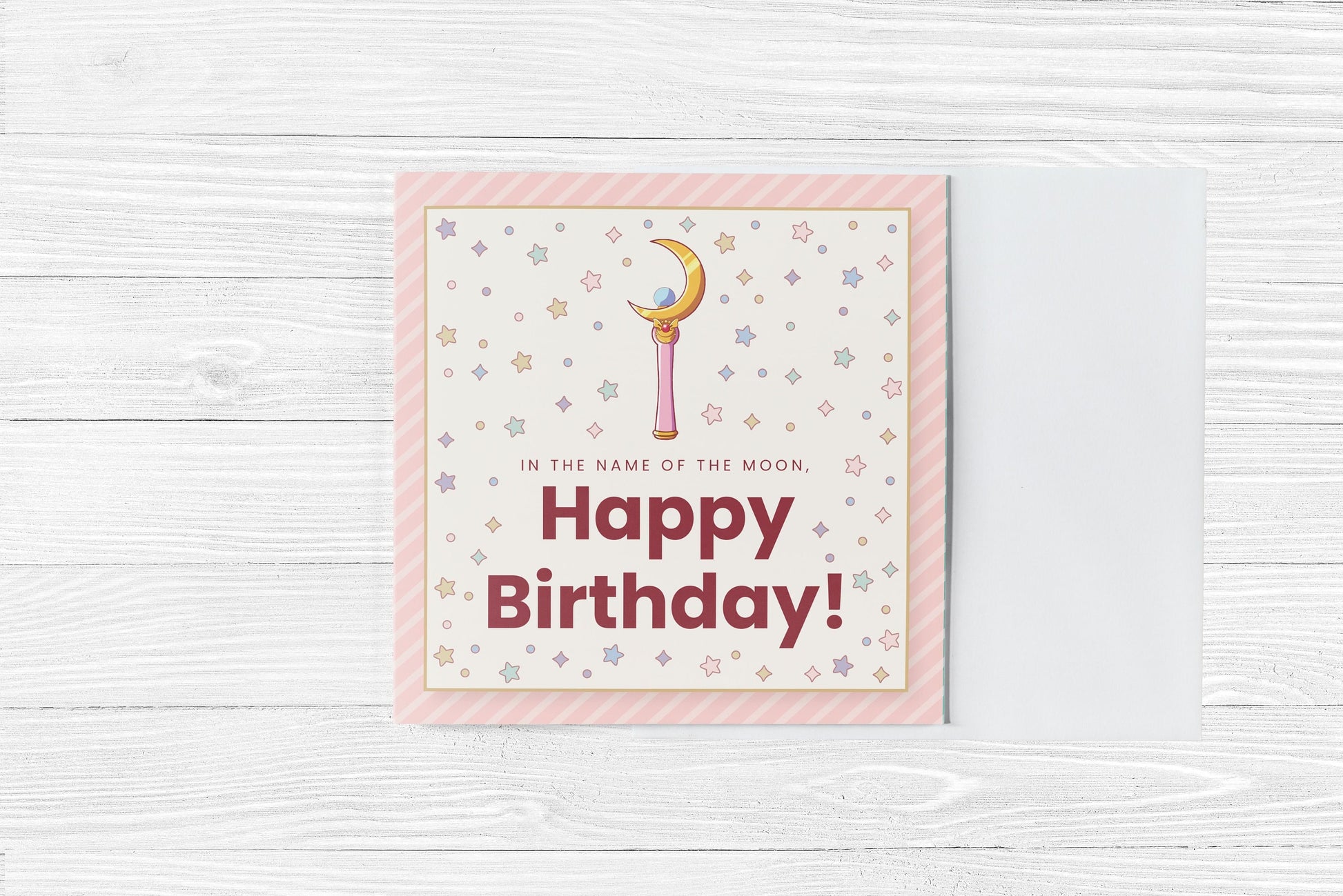 Moonie Birthday Greeting Card | .5" Foil-Matte Square with Blank Envelope | Unique Birthday Greeting & Personal Touch Gift
