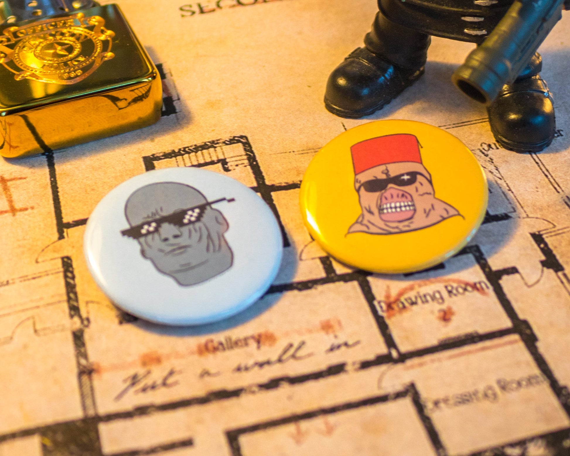 Stylish Nemesis & Mr. X Resident Evil Pins Buttons | Resident Evil Button Pins