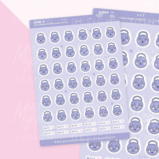 Gym Workouts Sticker Sheet | For Planners Bullet Journal Notebook or Scrapbook