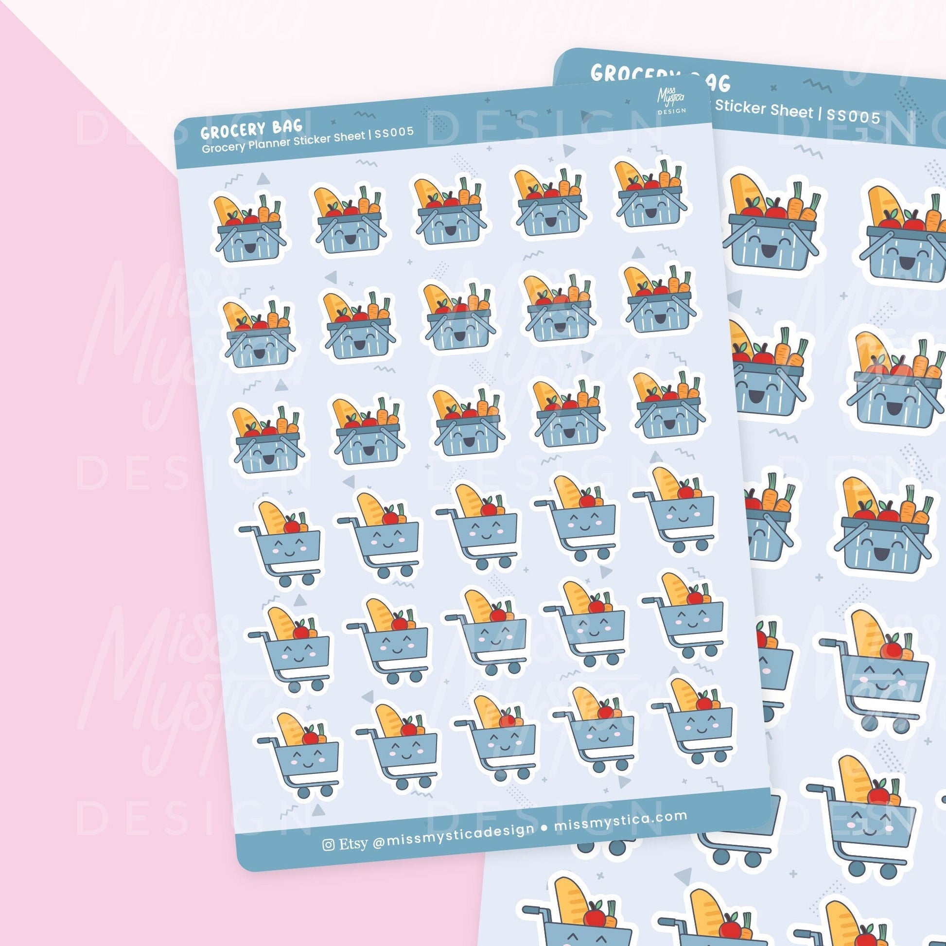 Grocery Sticker Sheet | For Planners Bullet Journal Notebook or Scrapbook