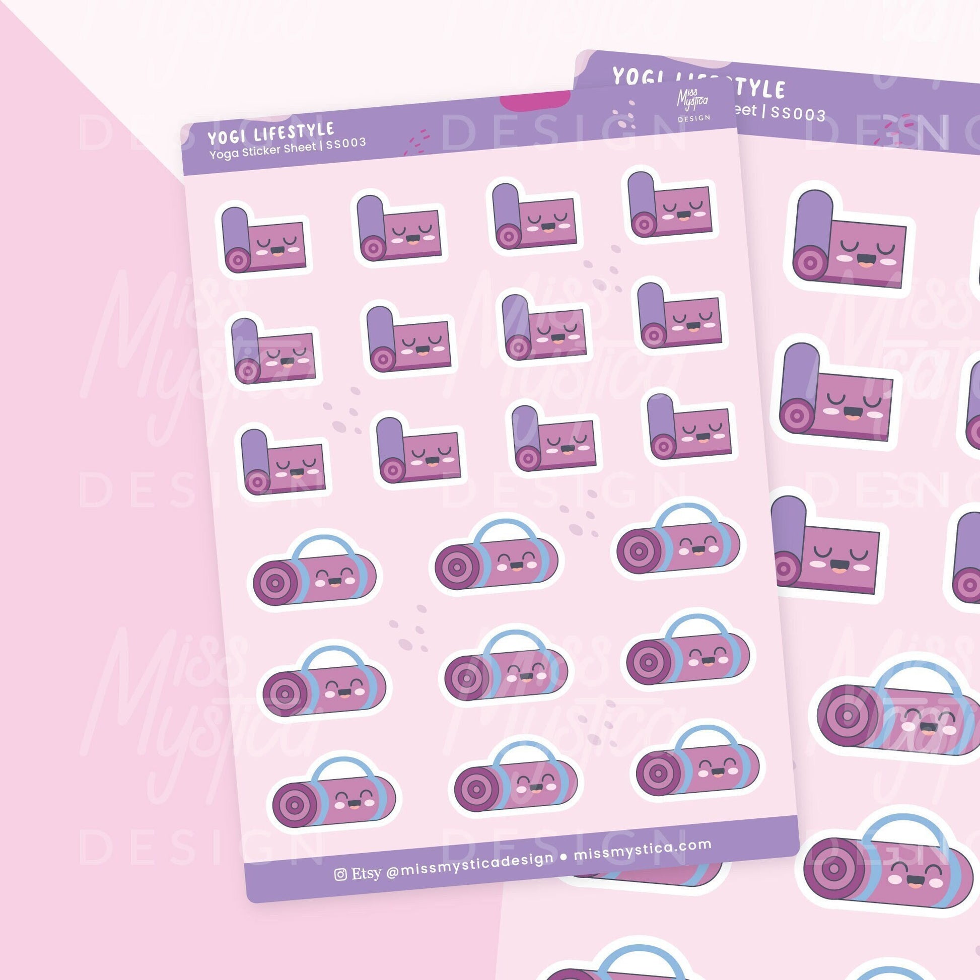 Yoga Workouts Sticker Sheet | For Planners Bullet Journal Notebook or Scrapbook