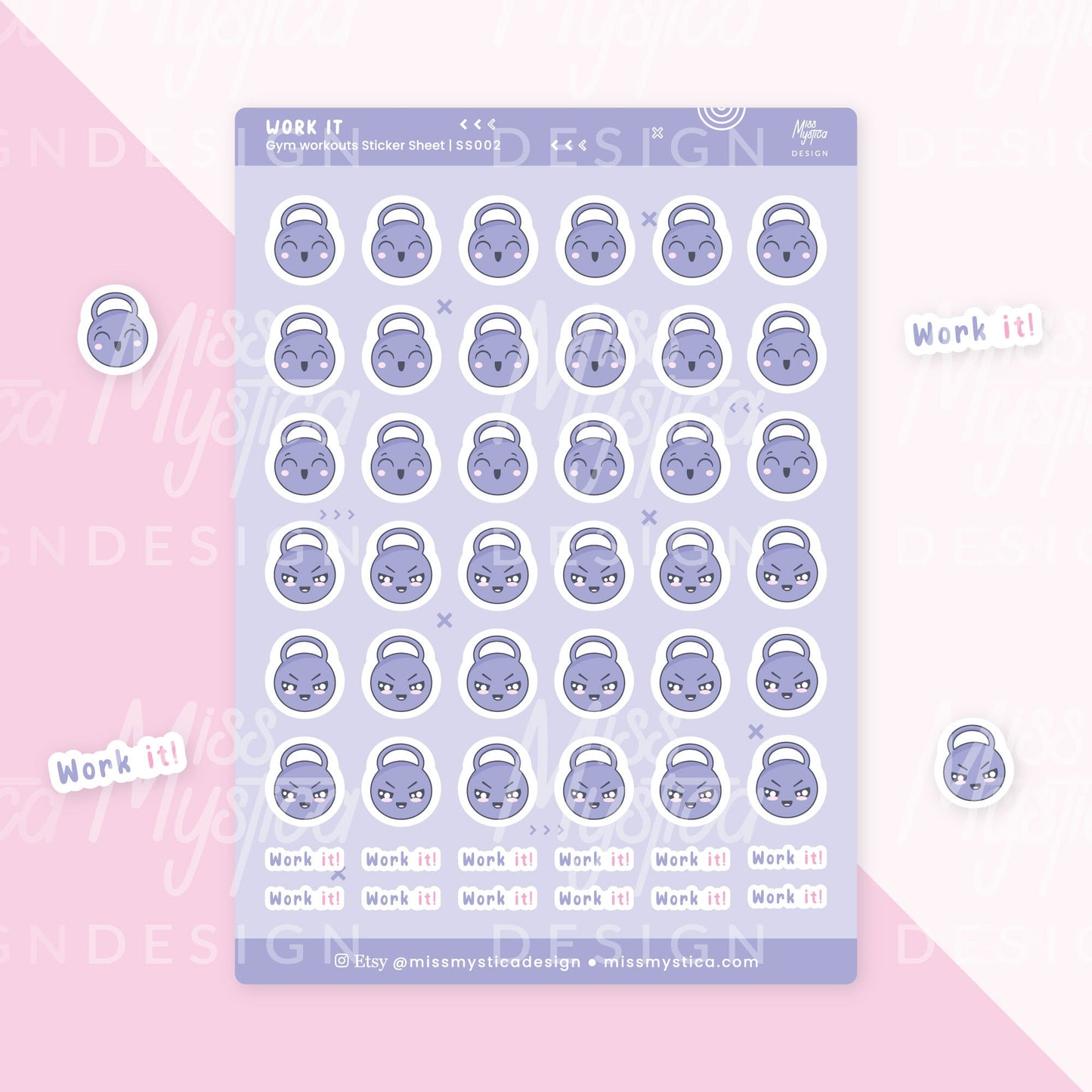 Gym Workouts Sticker Sheet | For Planners Bullet Journal Notebook or Scrapbook