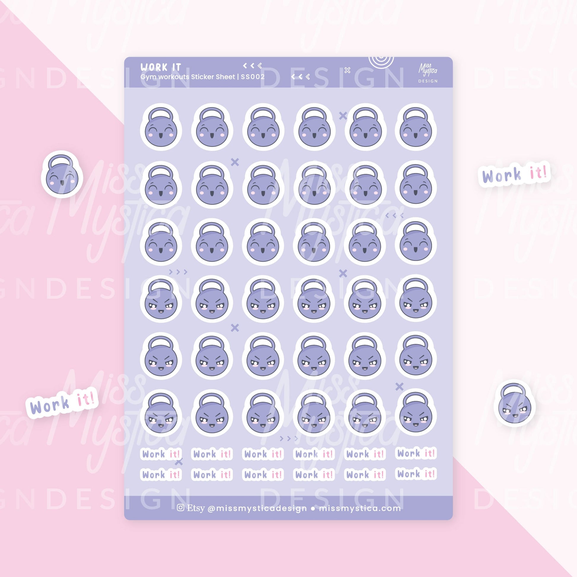Gym Workouts Sticker Sheet | For Planners Bullet Journal Notebook or Scrapbook