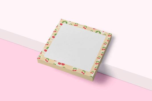 Sweet Cherry | 50 Sheets | Fun & Functional Desk Accessory | Cute Stationery Gift