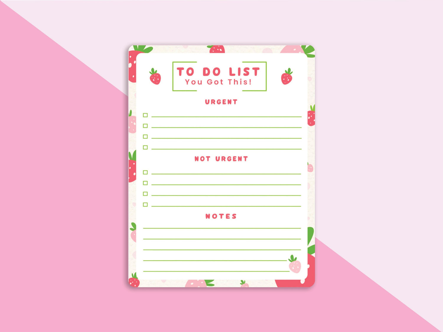 Strawberry Sweetness Notepad | Memopad | 50 Sheets