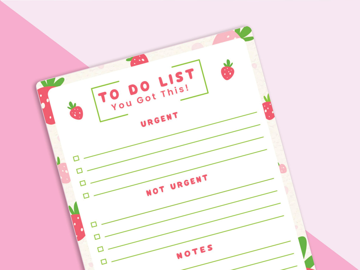 Strawberry Sweetness Notepad | Memopad | 50 Sheets