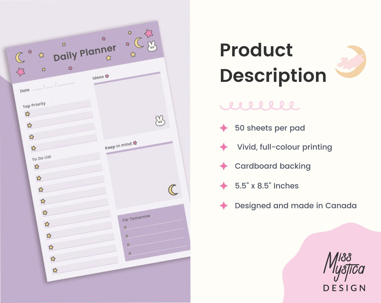 Bunny Daily Planner Notepad