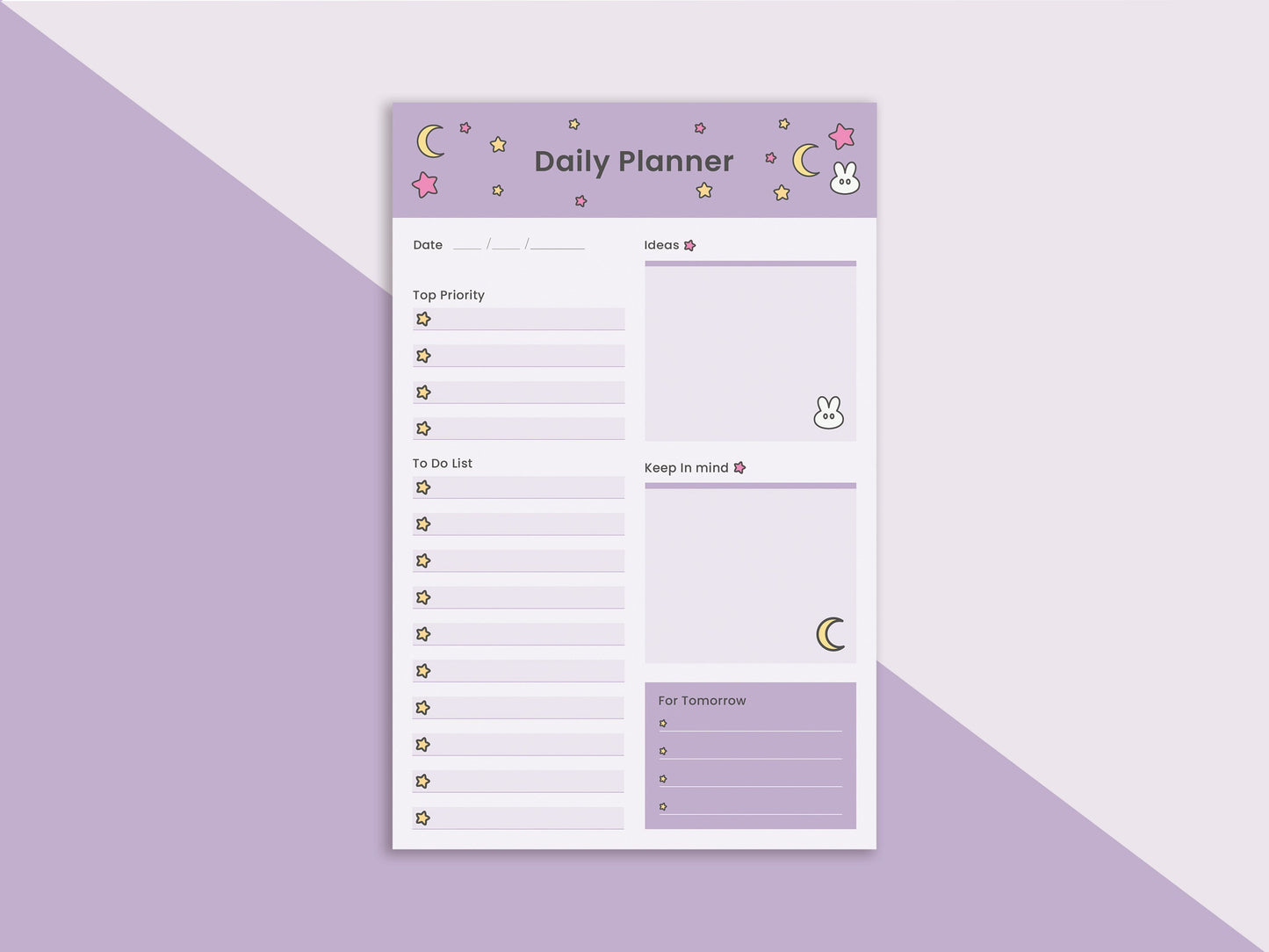 Bunny Daily Planner Notepad